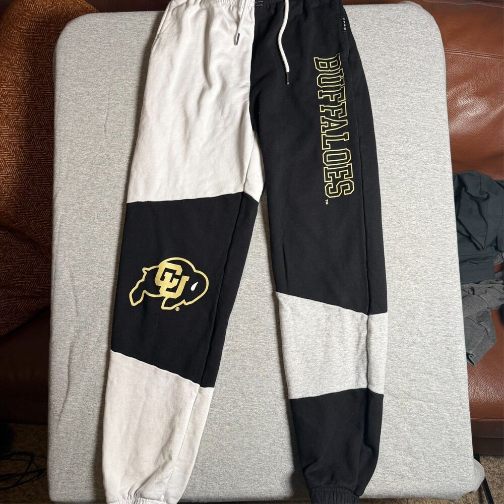 Hype and Vice Colorado Buffaloes NCAA Black and White Patched Sweatpants Size S